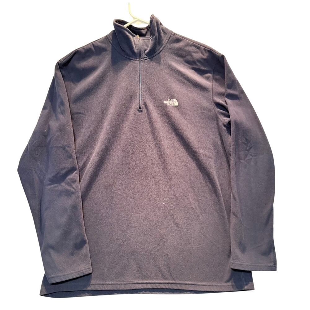 The North Face Sweatshirt Mens Large Blue Fleece TKA 100 1/4 Zip Pullover Casual